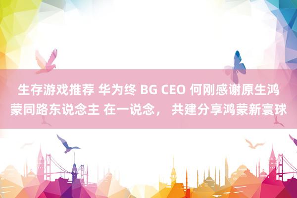 生存游戏推荐 华为终 BG CEO 何刚感谢原生鸿蒙同路东说念主 在一说念， 共建分享鸿蒙新寰球