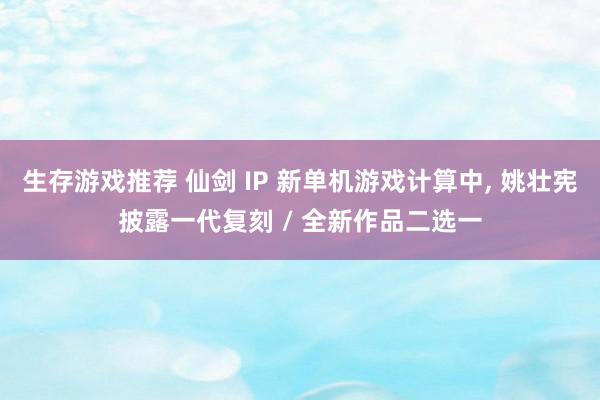 生存游戏推荐 仙剑 IP 新单机游戏计算中, 姚壮宪披露一代复刻 / 全新作品二选一